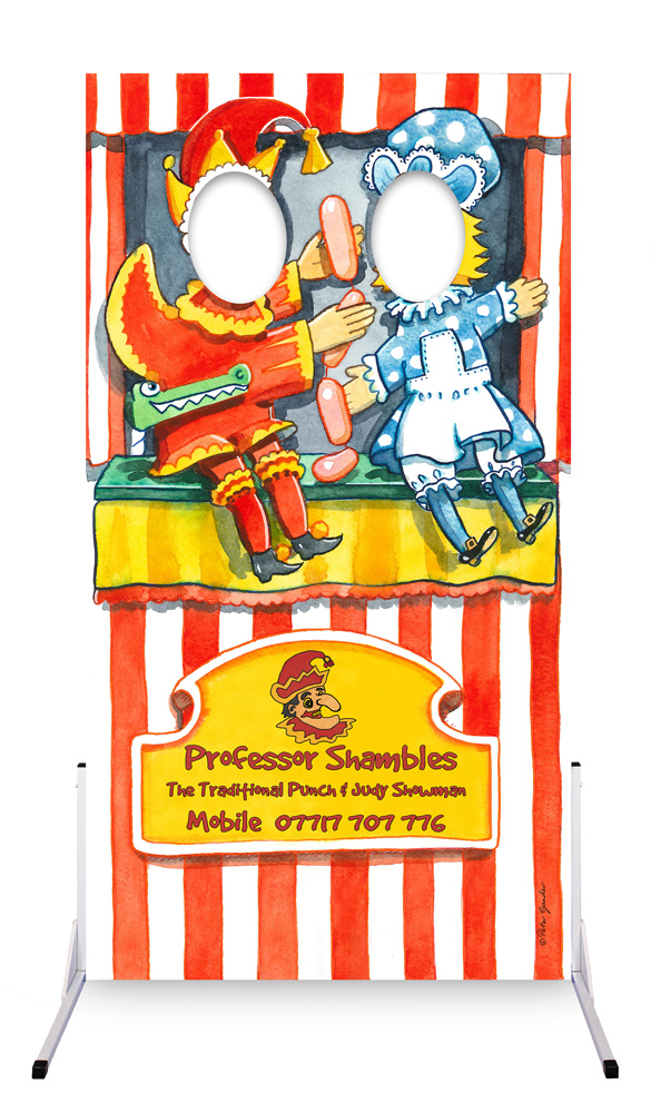 Children's entertainer Punch and Judy photo cutout board