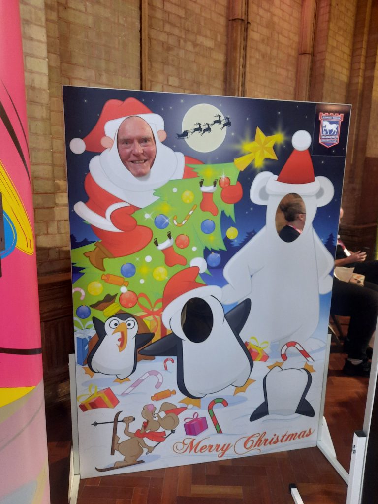 Ipswich Town branded Christmas cutout at East Anglian Festival Network Show